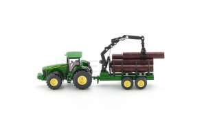Siku Traktor John Deere 8430 s lesním přívěsem