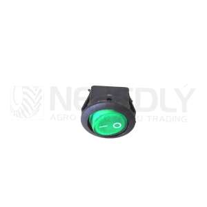 Přepínač podsvětlený kulatý 21mm zelený