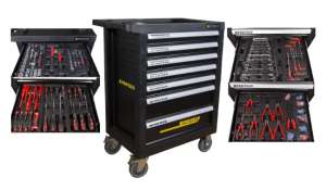Vozík dílenský7 zásuvek s 253 ks nářadí