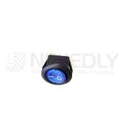 Přepínač podsvětlený kulatý 21mm modrý