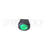 Přepínač podsvětlený kulatý 21mm zelený